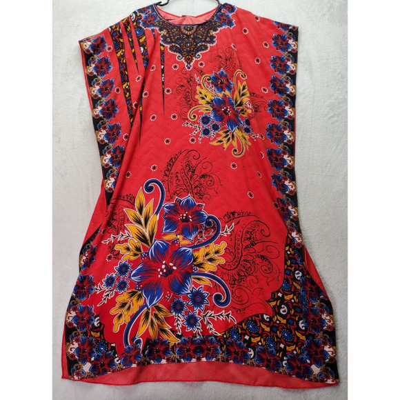 Gold Coast‎ Cover Up Women's One Size Multi Floral Paisley Polyester Round Neck - Picture 1 of 8